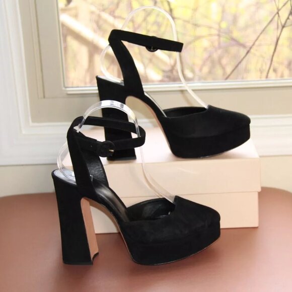 ❤️ $695 Alexandre Birman Vita Platform Suede Ankle Strap Pump; 39.5 - Picture 4 of 10